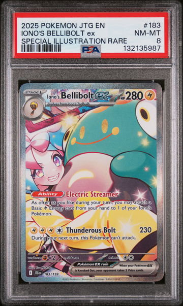 2025 Pokemon Journey Together Special Illustration Rare Iono's Bellibolt Ex #183 PSA 8
