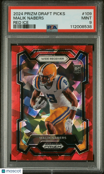 2024 Panini Prizm Draft Picks Malik Nabers #109 Red Ice PSA 9