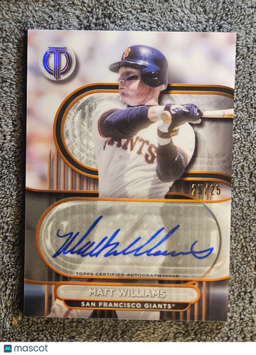 2024 Topps Tribute Matt Williams /25 Orange Signed Autograph Auto Color Match