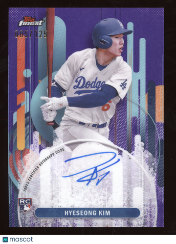 2025 Topps Finest Autograph Card Hyeseong Kim #FA-HSK Purple Refractor /125 RC