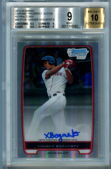Xander Bogaerts refractor BGS 9 auto 10