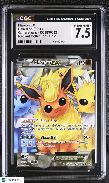 Flareon EX #RC28/RC32 2016 Pokemon Generations CGC 7.5