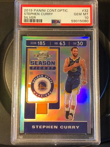 2019-20 Stephen Curry Panini Contenders Optic Silver PSA 10 Golden St. Warriors NBA Low Pop #32