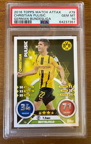 2016 Christian Pulisic Topps Match Attax #79 Rookie German Bundesliga PSA 10 USA