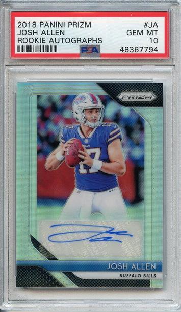 Josh Allen Prizm Silver Auto PSA 10