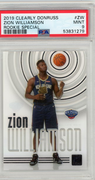 2019 Clearly Donruss Zion Williamson Rookie Special RC #ZW PSA 9 MINT Pelicans
