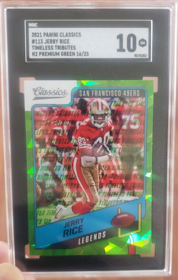 Jerry Rice 2021 Classic Timeless Tributes Premium Green /25 SGC 10 💎 GEM MINT 