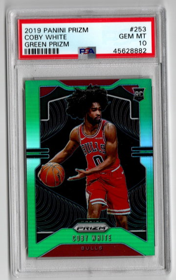 2019-20 Prizm Green Prizm Coby White PSA 10