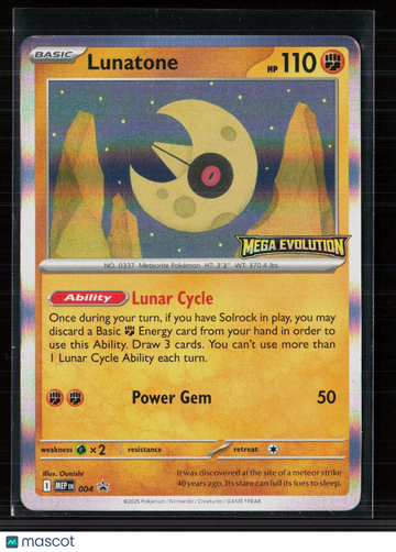 2025 Mega Evolution Lunatone Holo Rare #004