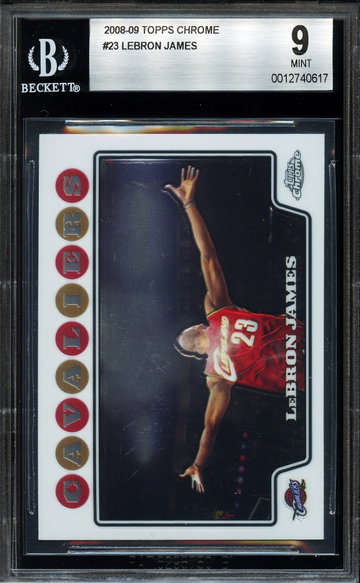 2008 Topps Chrome Lebron James BGS 9