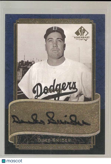 2003 UD Sp Legendary Cuts Hall Marks Blue Duke Snider #HM-DS Base Set,Autograph