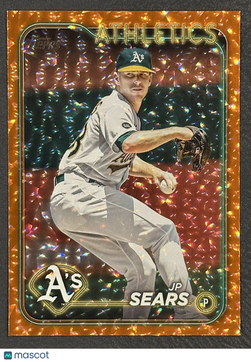 2024 Topps Series 1 JP SEARS Orange CRACKLE FOIL #/299 SP Oakland Athletics