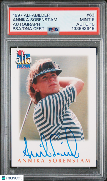 Annika Sorenstam 1997 Alfabilder Autograph #63 PSA 9.
