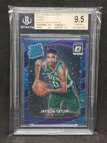 2017-18 Jayson Tatum #198 Optic FOTL Purple Stars /13 Rc BGS 9.5 (Pop 6 One Higher) SSP