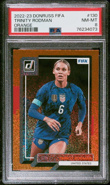 2022 DONRUSS TRINITY RODMAN PANINI FIFA ORANGE #130 PSA 8