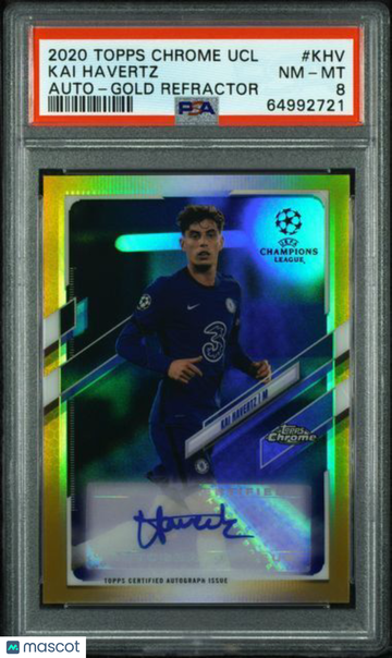 2020 Topps Chrome UEFA Champions League Autographs Kai Havertz #KHV Gold Refractor PSA 8