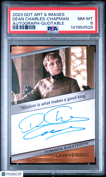 2023 Rittenhouse Game Of Thrones Art & Images Autographs Dean Charles-Chapman Quotable PSA 8