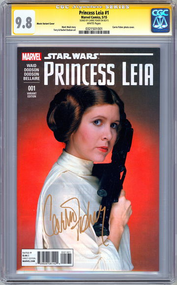 STAR WARS: PRINCESS LEIA #1 CGC-SS 9.8 SIG CARRIE FISHER ORIG 1977 ACTRESS 2015