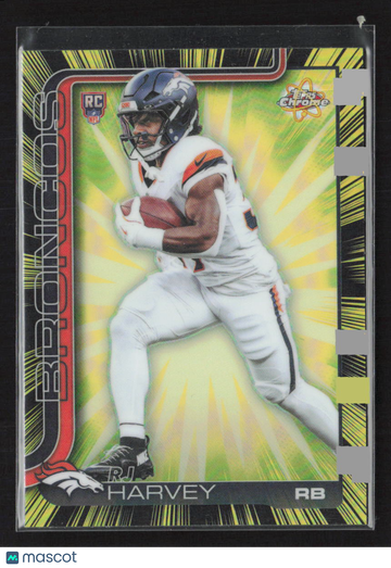 2025 Topps Chrome RJ Harvey RC Trading Card RR-15 Denver Broncos NFL Football