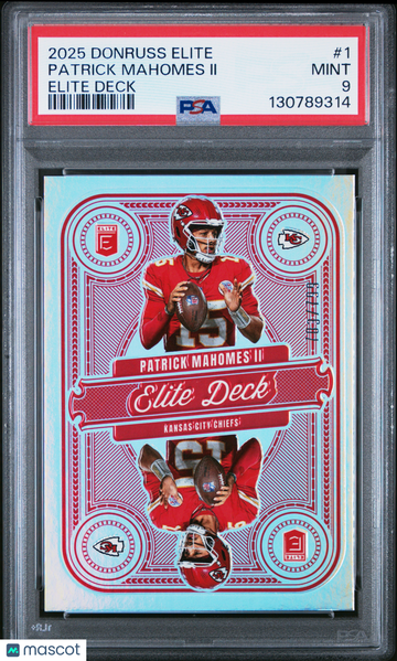 2025 Panini Donruss Elite Elite Deck Patrick Mahomes II #1 /799 PSA 9