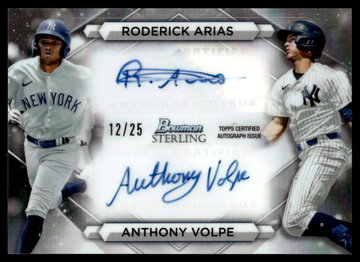 2023 Bowman Sterling #DRA-AV Roderick Arias Anthony Volpe /25