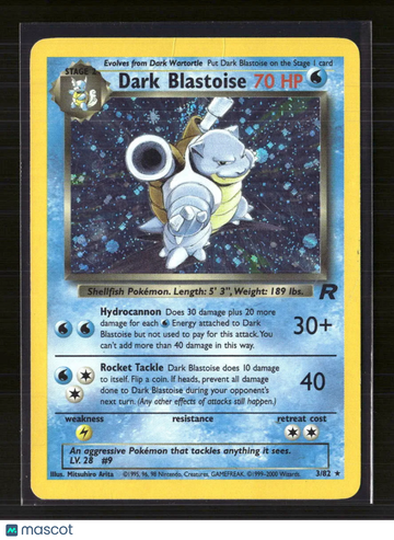 2000 Team Rocket Dark Blastoise Holo Rare #3/82