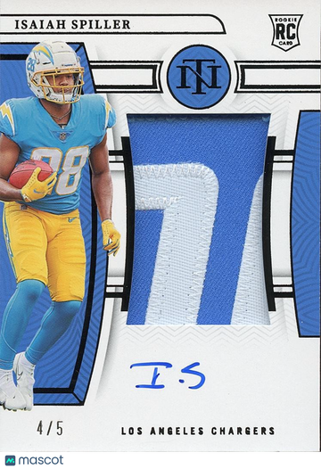 2022 Isaiah Spiller Patch Rookie Panini Authentic