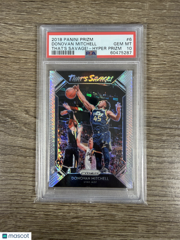 2018 Panini Prizm That's Savage! Donovan Mitchell #6 Hyper PSA 10