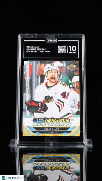 2024 Upper Deck UD Canvas Young Guns Nolan Allan #C211 Low Pop Rookie Insert TAG 10