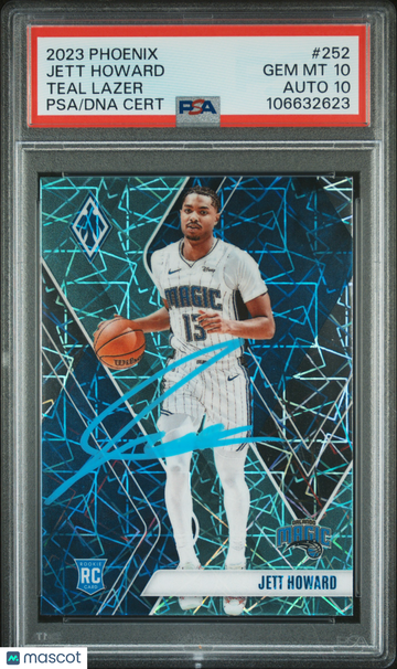 2023 Panini Phoenix Jett Howard #252 Teal Lazer PSA 10 Auto 10