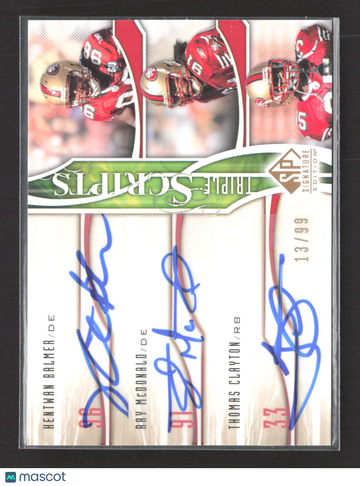 2009 Upper Deck SP Signature Edition Triple Scripts Thomas Clayton Kentwan Balmer Ray McDonald #TR-BMC /99