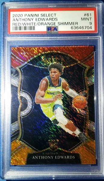 2020 Panini Select Anthony Edwards Red/White/Orange Shimmer #61 PSA 10