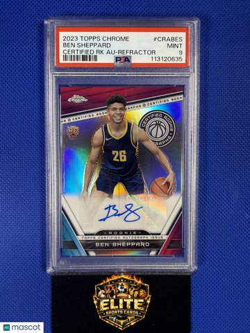2023 Topps Chrome Certified RC Auto Ben Sheppard #CRABES RK Refractor Rookie PSA 9