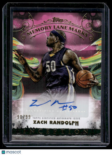 2025 2024-25 Topps Inception Memory Lane Marks Zach Randolph #MLM-ZR Pink /99 Topps