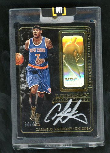 2014 Panini National Treasures GLCA Carmelo Anthony Logoman Signatures /99 VG New York Knicks Auto