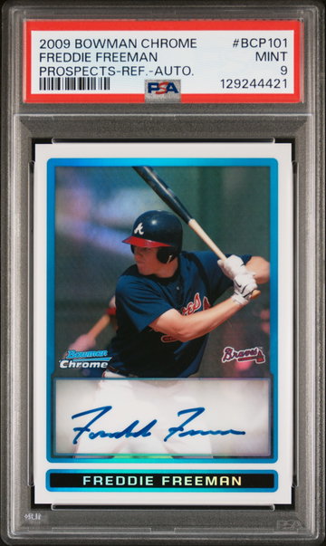 2009 Bowman Chrome Prospect Autograph Refractor Freddie Freeman #BCP101 /500 PSA 9