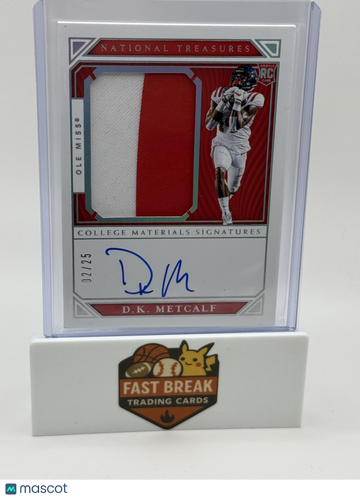 2019 Panini National Treasures Collegiate D.K. Metcalf #142 /25 College Materials Signatures Patch RC