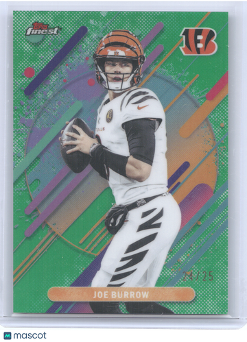 2025 Topps Finest Joe Burrow #229 Green Refractor 24/25