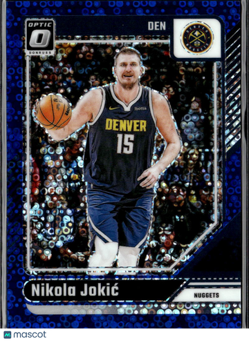 Nikola Jokić 2025 Panini Donruss Optic Prizm Blue Velocity /49 Denver Nuggets