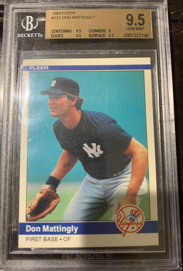 1984 Fleer Don Mattingly # 131 Rookie Bgs 9.5 Tuff Grade Yankees 