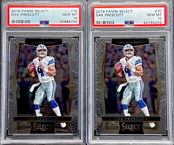2016 Dak Prescott (Lot of 2) Panini Select #70 PSA 10 GEM MT