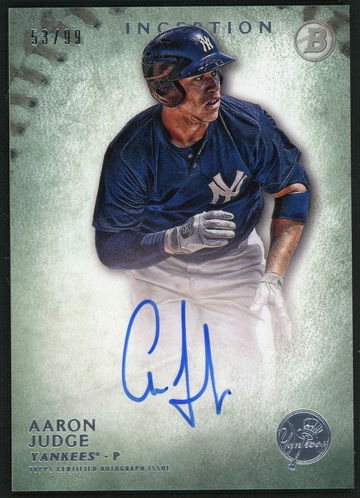 2015 Bowman Inception Green Aaron Judge #PA-AJ Auto /99