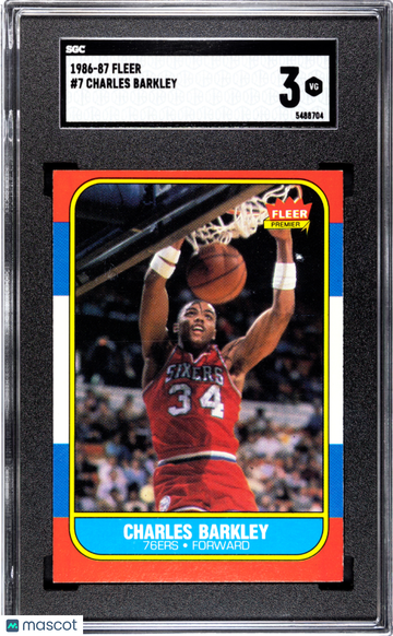 1986 Fleer Charles Barkley #7 SGC 3
