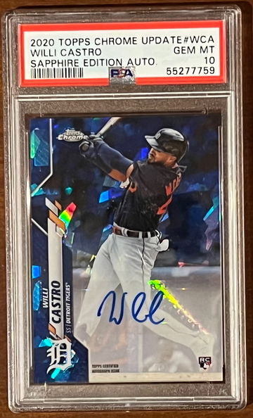 POP 6! Gem Mint PSA 10 Willi Castro Rookie RC SAPPHIRE AUTO AUTOGRAPH REFRACTOR 2020 Topps Chrome Update 