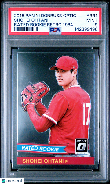 2018 Panini Donruss Optic Shohei Ohtani Rated Rookie Retro 1984 RR1 PSA 9 Baseball Trading Card