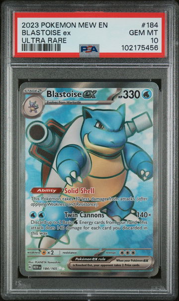 2023 Pokemon Scarlet and Violet 151 Ultra Rare Blastoise Ex #184 PSA 10