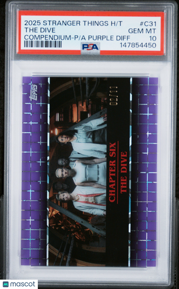 2025 Topps Stranger Things High Tek Compendium The Dive #C31 Purple Diff PSA 10