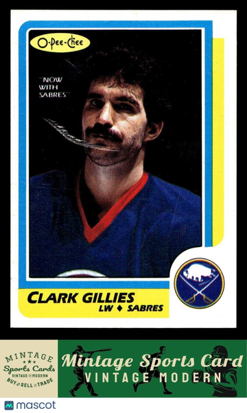 1986 O-Pee-Chee Clark Gillies "Blank Back"