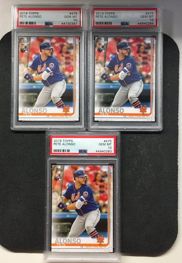 Pete Alonso topps series 2 rc psa 10 lot of 3