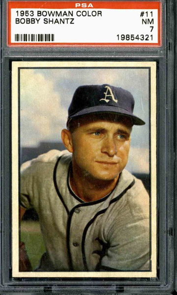 1953 Bowman Color #11 Bobby Shantz
